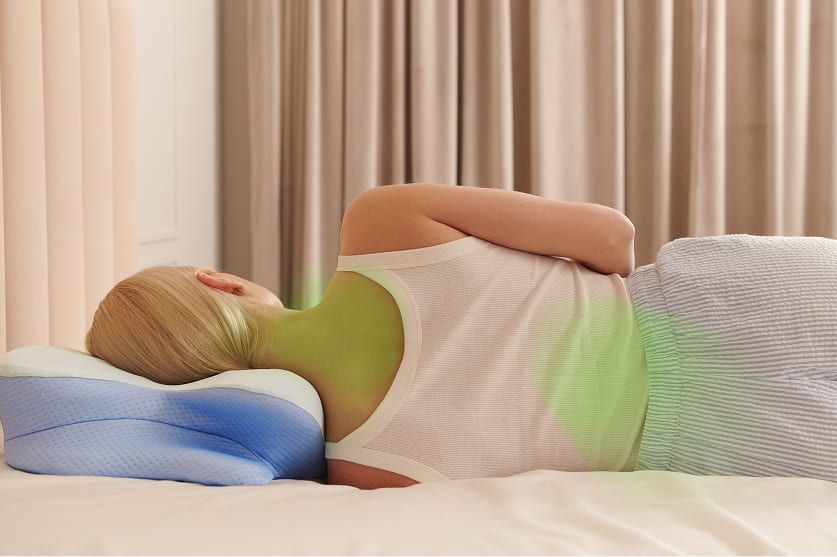 Proper sleep posture with Derila Ergo